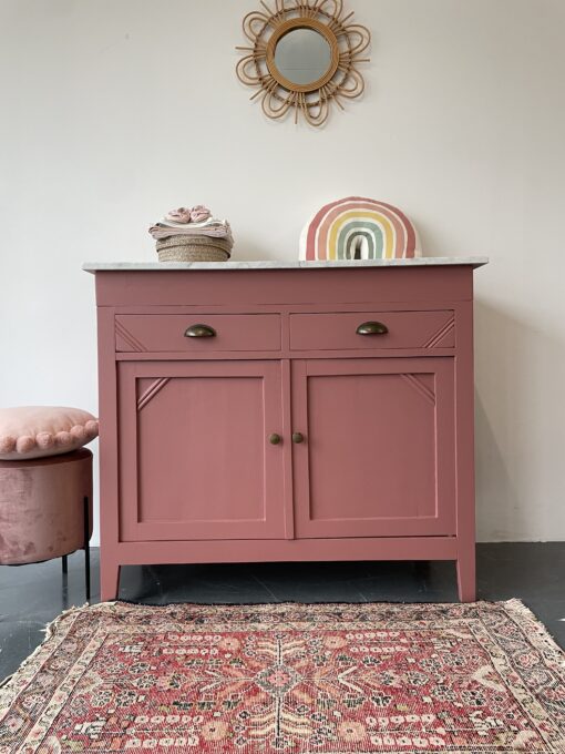 Leuke vintage commode met een marmeren blad in Hartig - Afbeelding 8