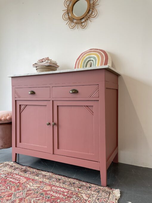 Leuke vintage commode met een marmeren blad in Hartig - Afbeelding 4