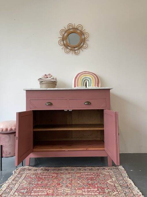 Leuke vintage commode met een marmeren blad in Hartig - Afbeelding 5